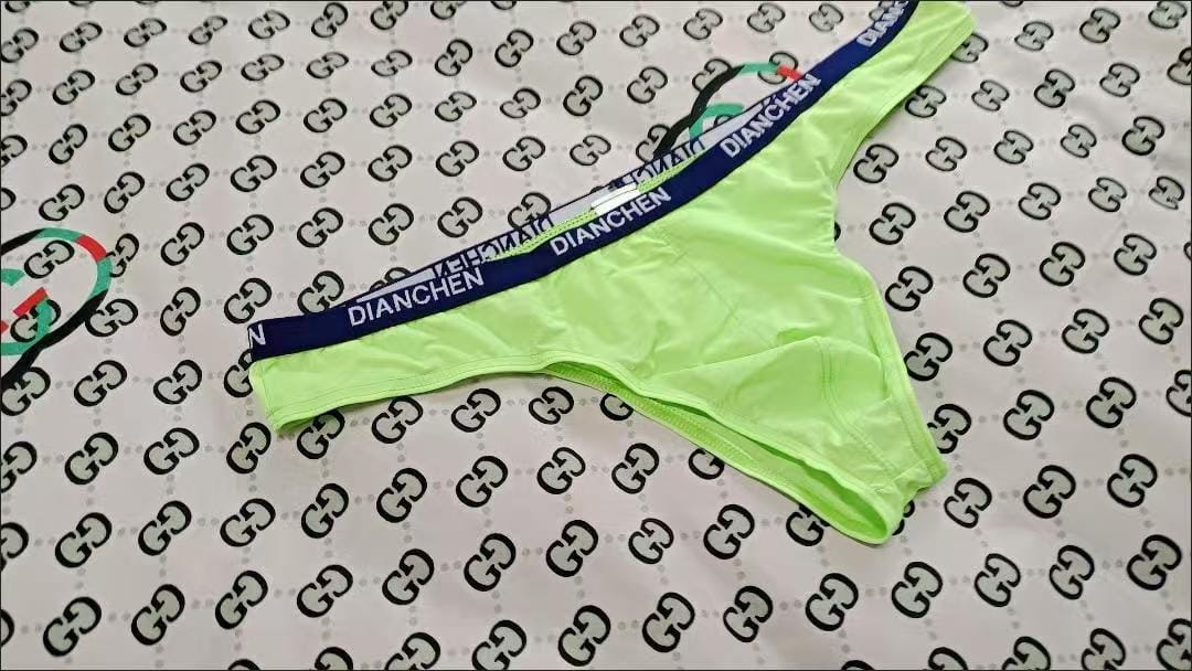Customer photo review of 4 Pack Men's Sexy Comfortable Ice Silk Breathable Thong