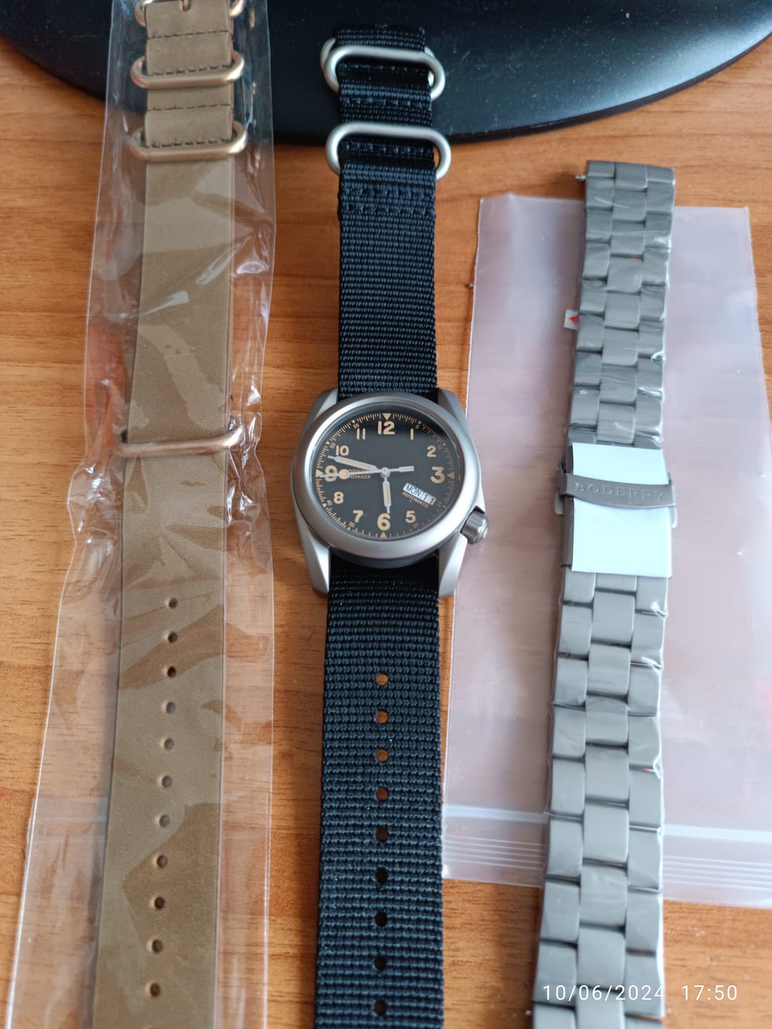 Customer photo review of 22mm Wide Cowhide Strap(Gold Buckle)| Suitable for all watches with 22mm lug width