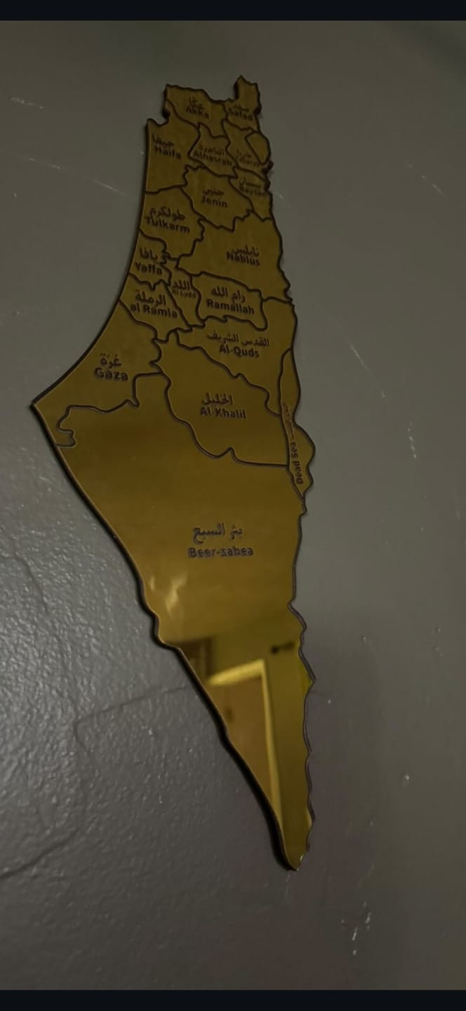 Customer photo review of UV Print Palestine Map Wall Decor - Wood/Plexy Shiny Wall Art
