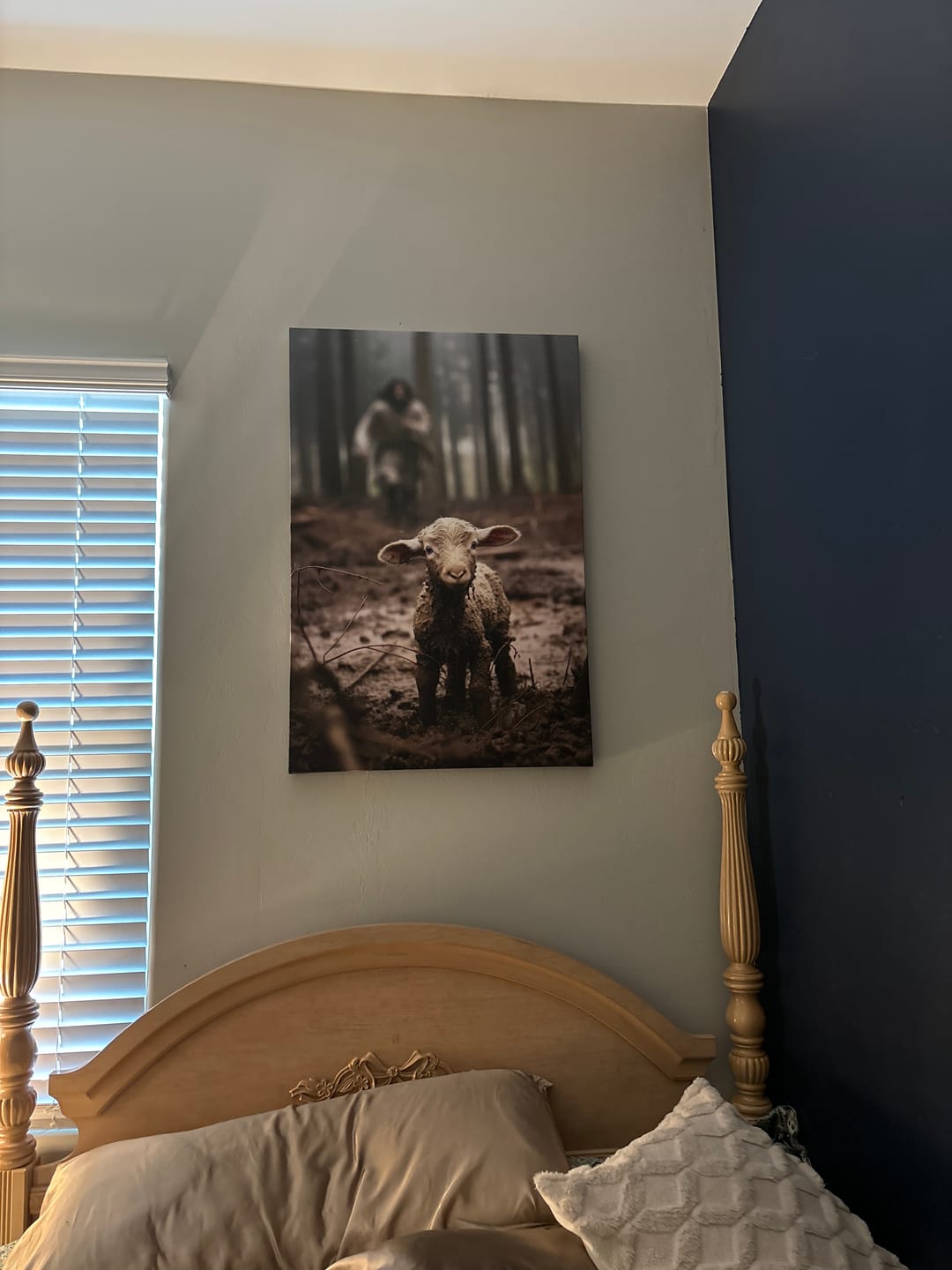 Customer photo review of Jesus Lamb of God, Jesus Running After Lamb, Wall Art Canvas