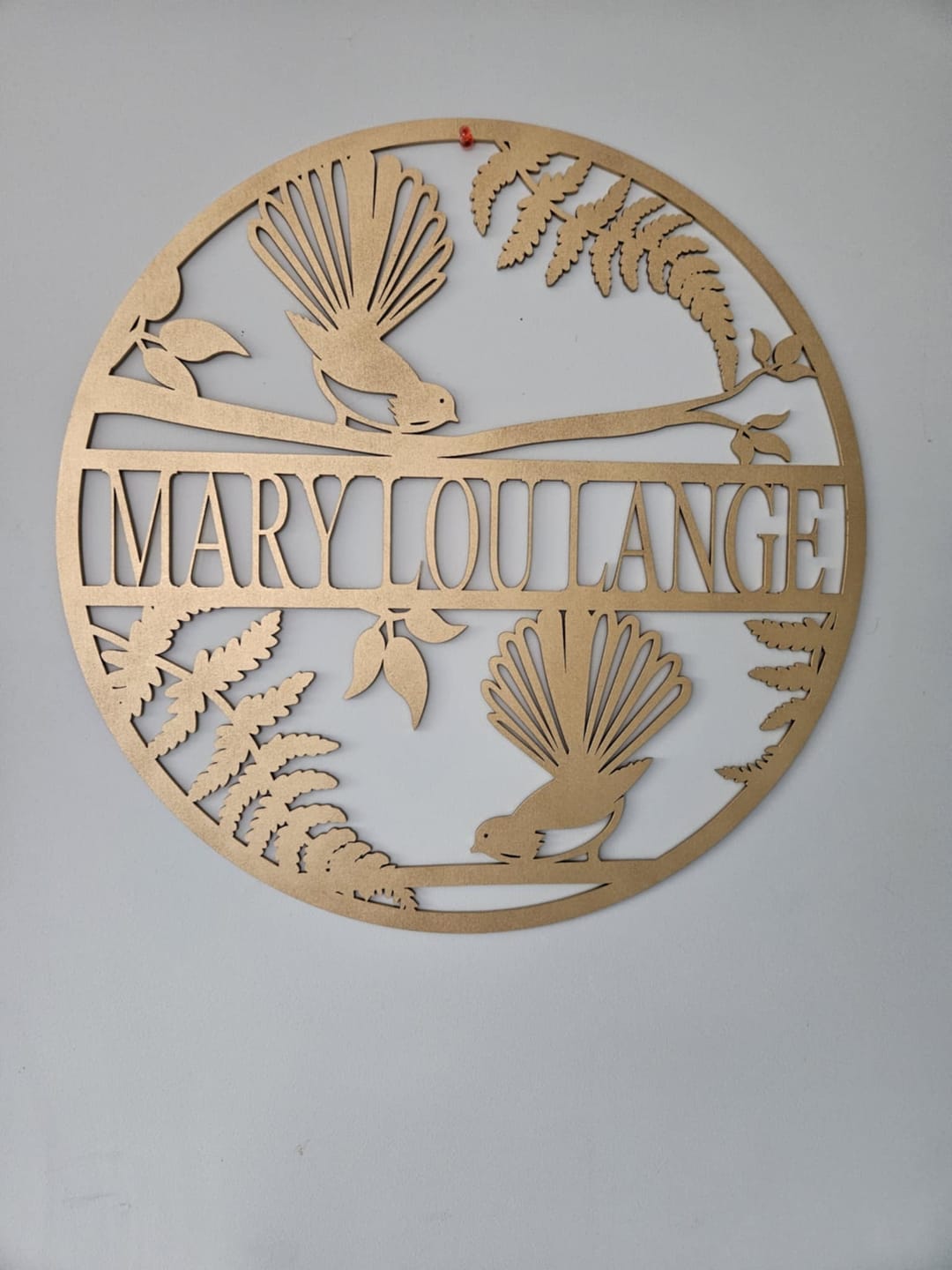 Customer photo review of Personalised Kiwiana Fantail Décor