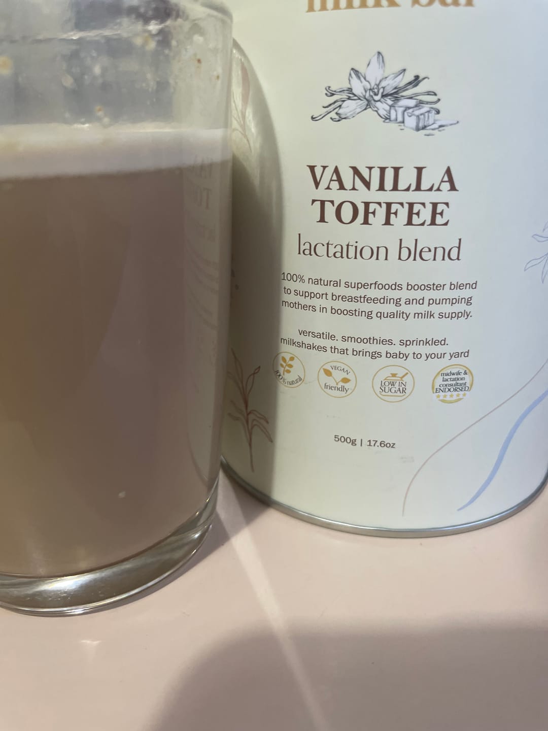 Customer photo review of Vanilla Toffee Lactation Blend