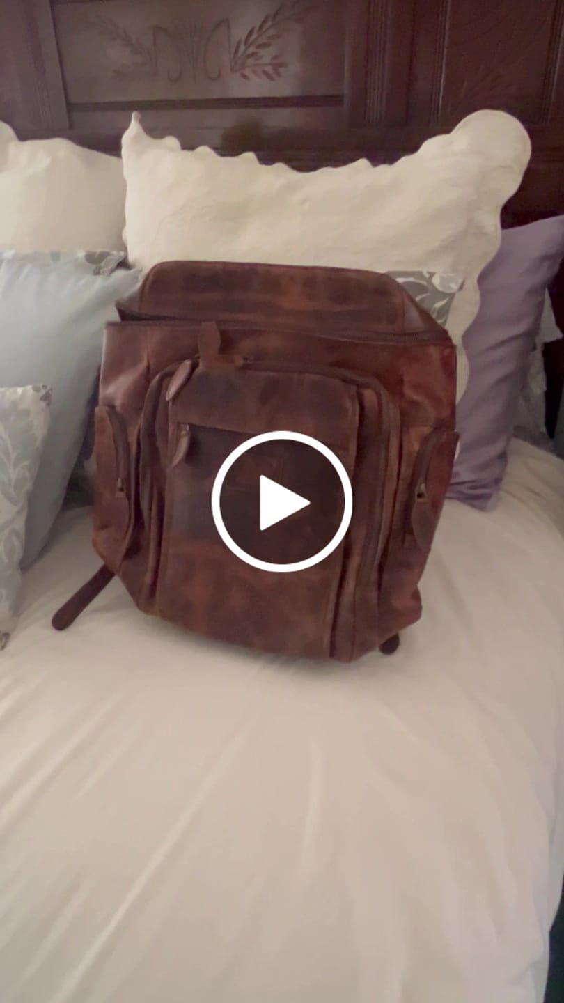 Customer video review of Alpha Caramel Buffalo Leather Travel Backpack