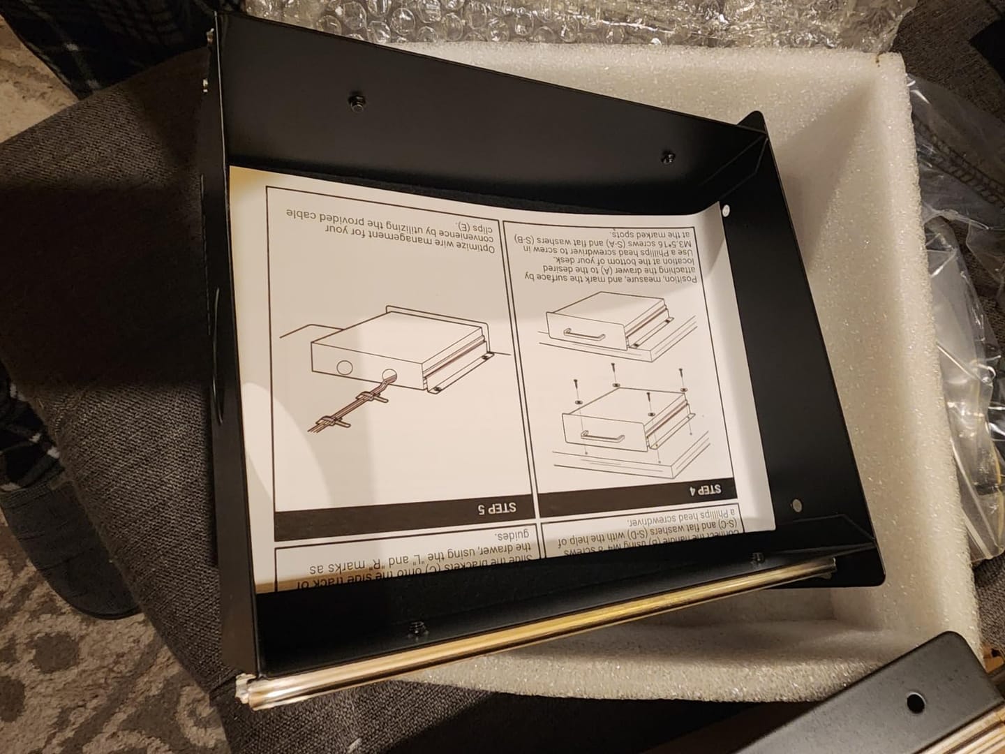 Customer photo review of Under Desk Drawer