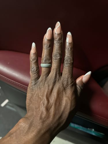 Customer photo review of XCOATTIPS® French - Peach Medium Almond Pre-Designed Tips