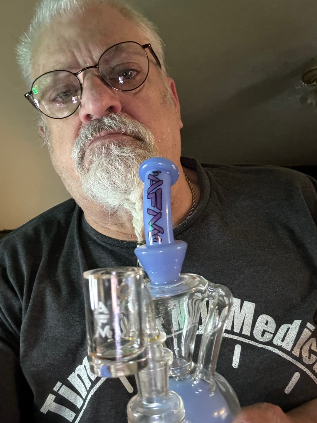 Customer photo review of 9.5" AFM Magic Ball Clear Glass Recycler Dab Rig