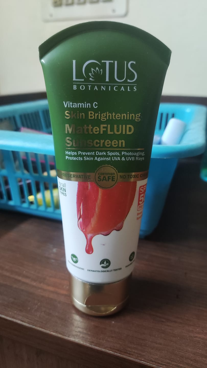 Customer photo review of Vitamin C Skin Brightening MatteFLUID Sunscreen | SPF 50 | PA+++