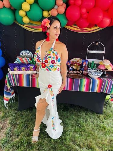 Customer photo review of Barbara Floral Dress