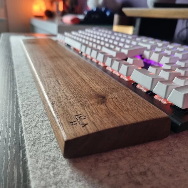 Customer photo review of American Black Walnut Keyboard Palm Rest
