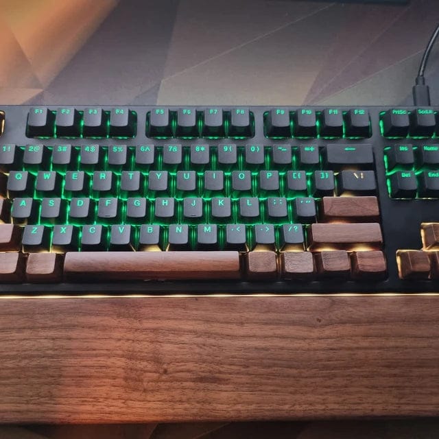 Customer photo review of American Black Walnut Keyboard Palm Rest