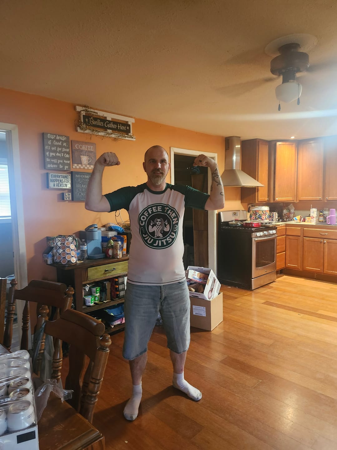 Customer photo review of Coffee Then Jiu Jitsu Compression Top