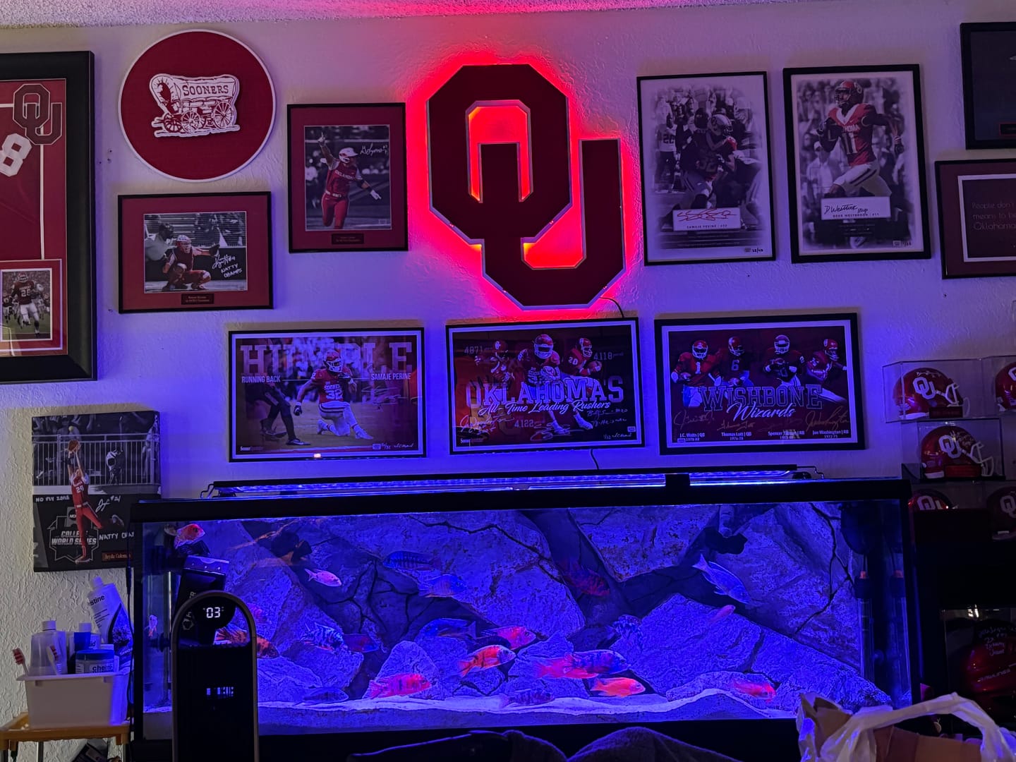 Customer photo review of Oklahoma Sooners "OU" Vintage 3D Metal Wall Art
