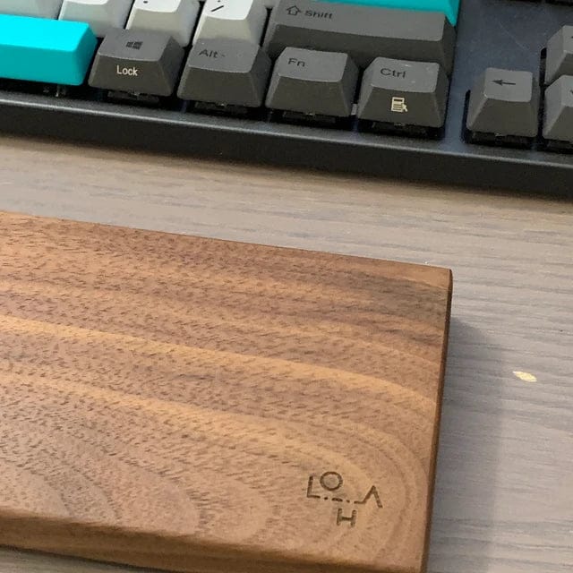 Customer photo review of American Black Walnut Keyboard Palm Rest
