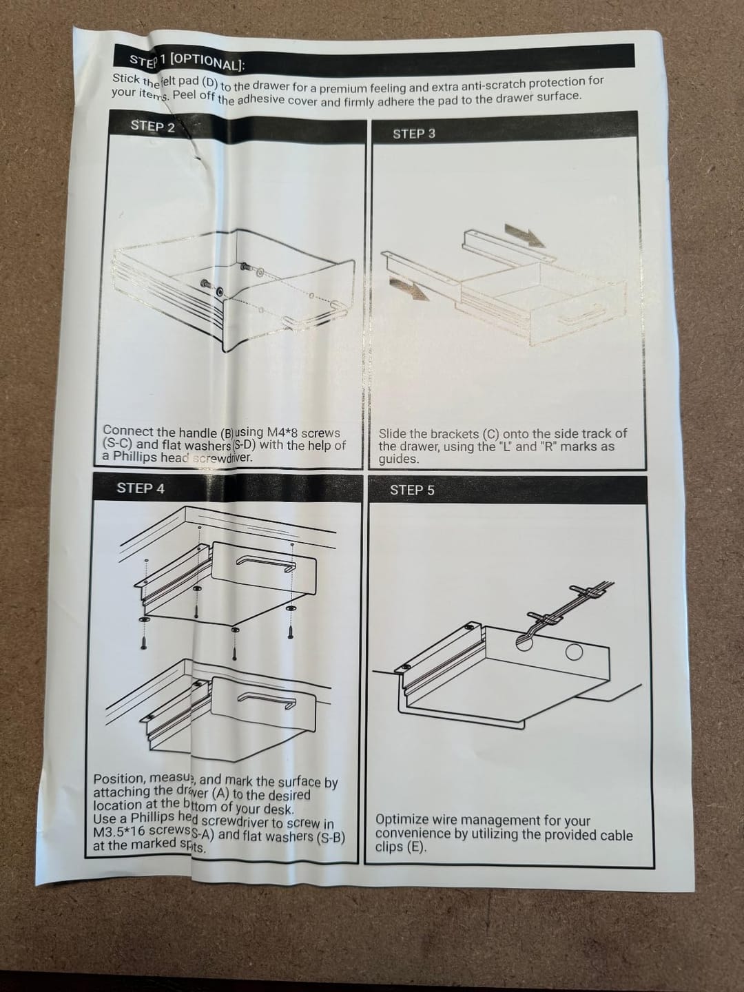 Customer photo review of Under Desk Drawer