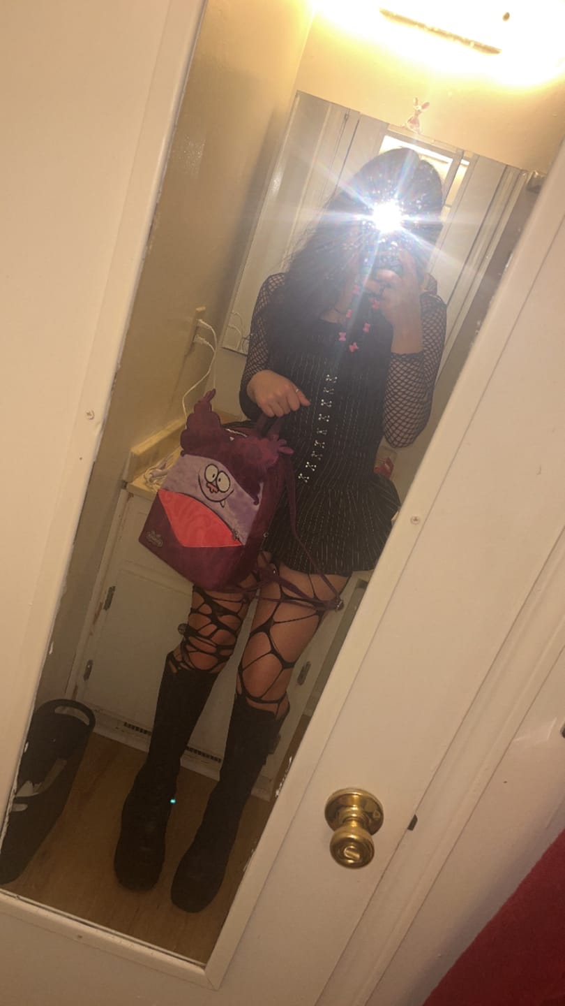 Customer photo review of Grunge Doll Stripes Flared Romper Dress