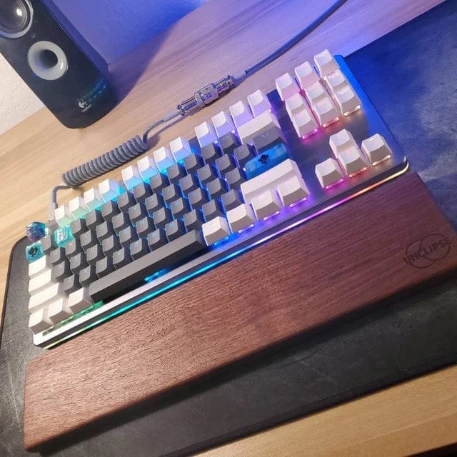 Customer photo review of American Black Walnut Keyboard Palm Rest