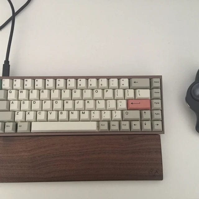 Customer photo review of American Black Walnut Keyboard Palm Rest