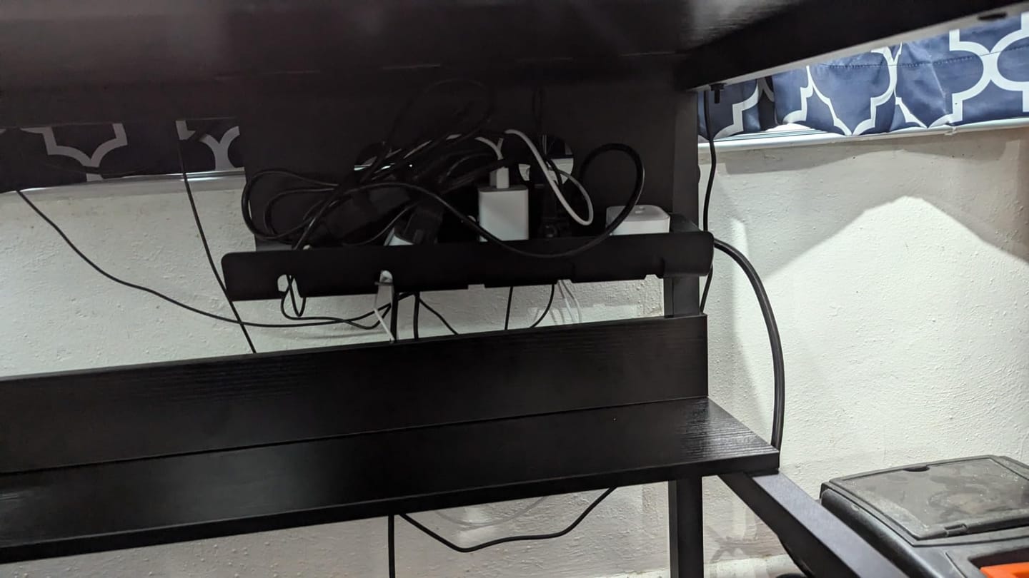 Customer photo review of Under Desk Cable Tray