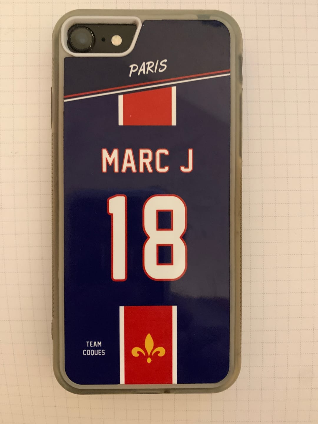 Customer photo review of Coque foot PARIS SG Domicile 1 personnalisable - TEAMCOQUES