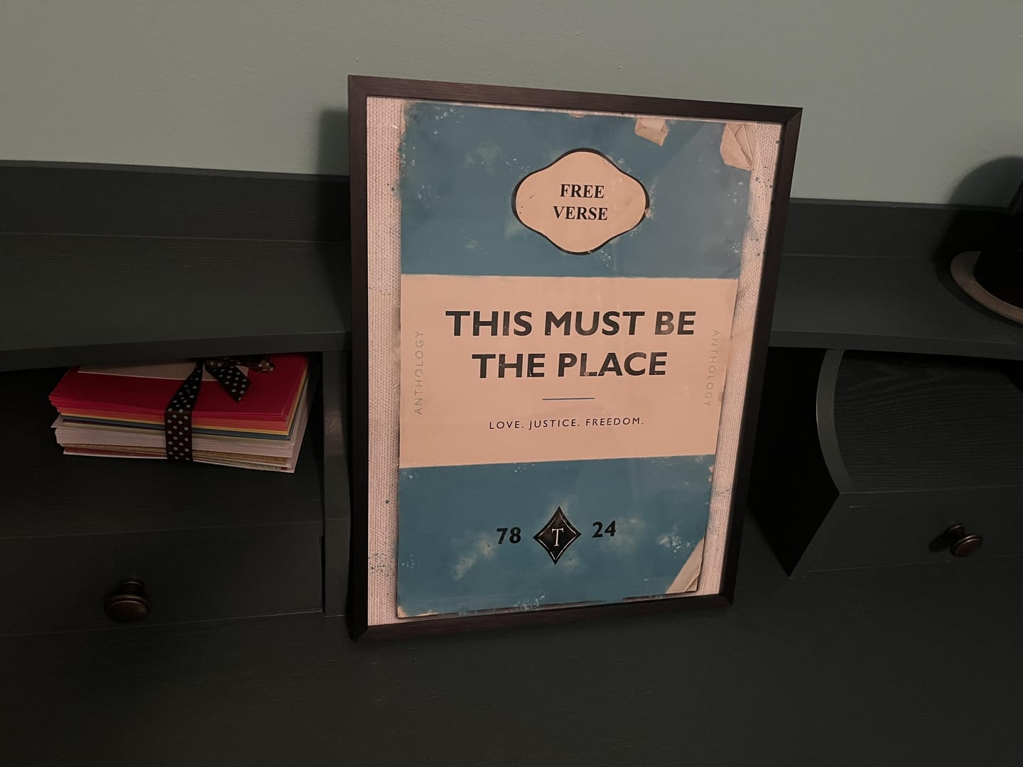 Customer photo review of Personalised Book Cover Art Print (Blue)
