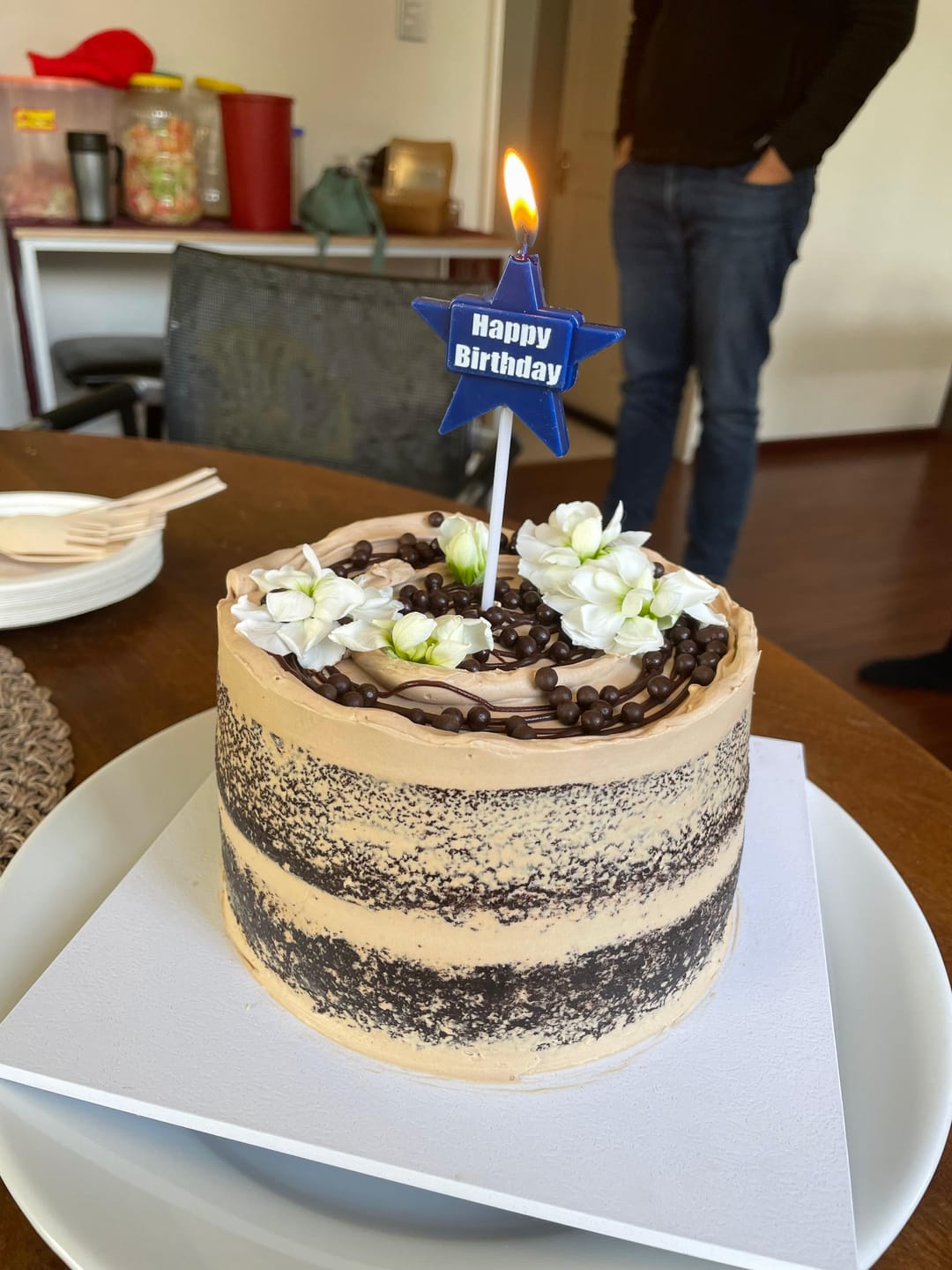 Customer photo review of double chocolate cake