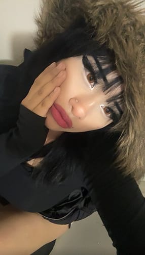 Customer photo review of Poopie's Midnight Doll Contact Lenses
