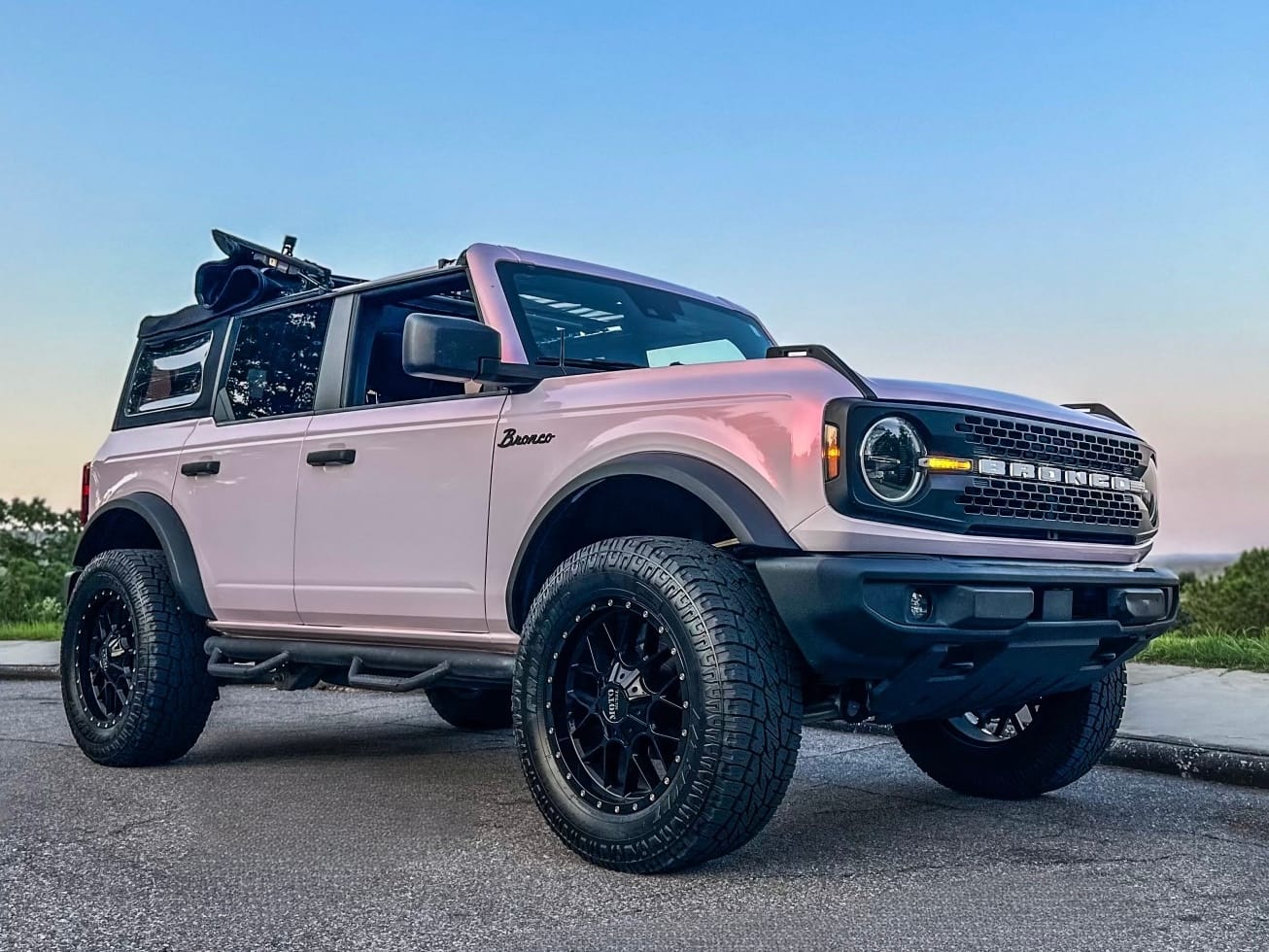Customer photo review of Candy Metallic Pink White Vinyl Wrap