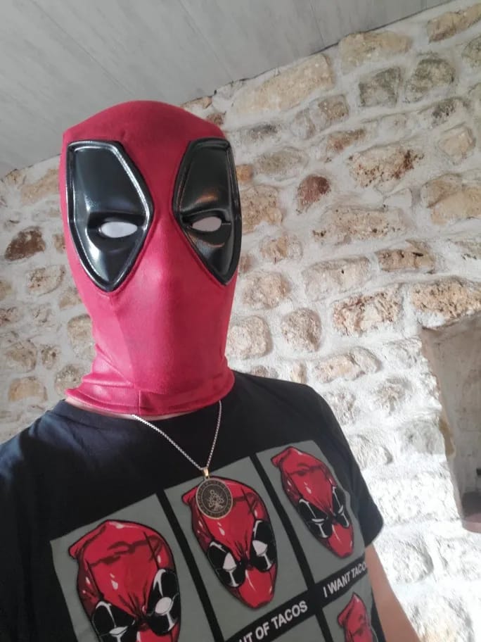 Customer photo review of SpideyJunky™ Deadpool Mask
