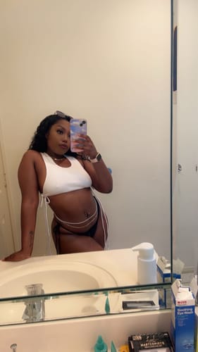 Customer photo review of Vivian Baby Rib Tie Top - White