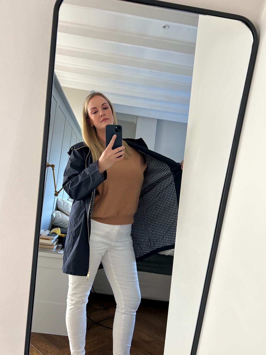 Customer photo review of Navy Raincoat