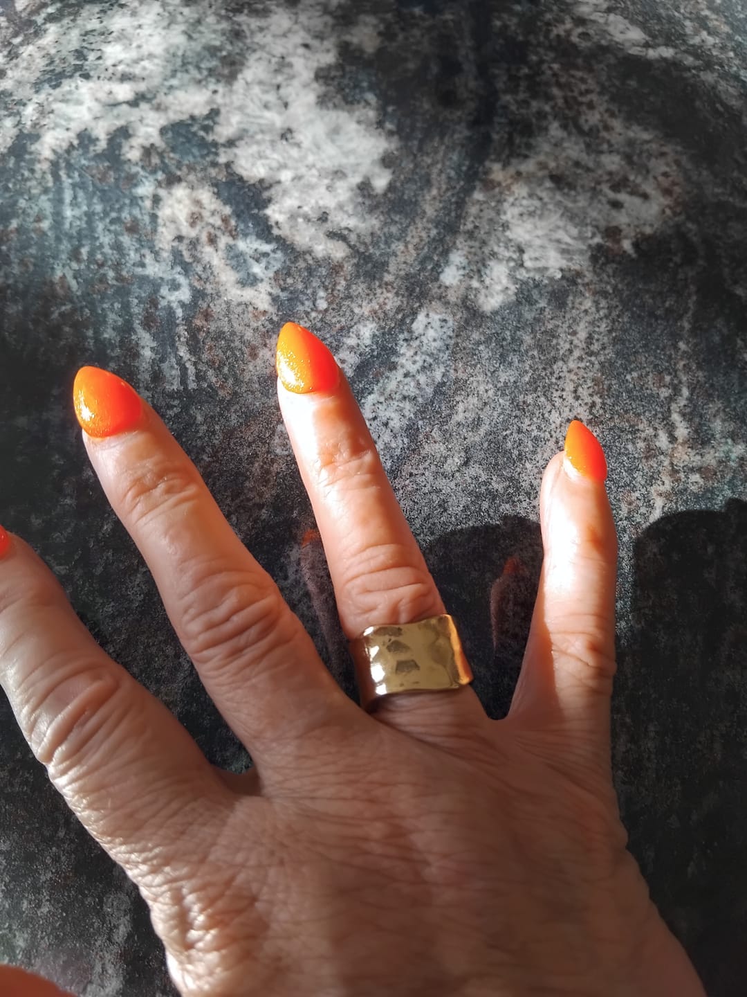 Customer photo review of Textured Band Ring