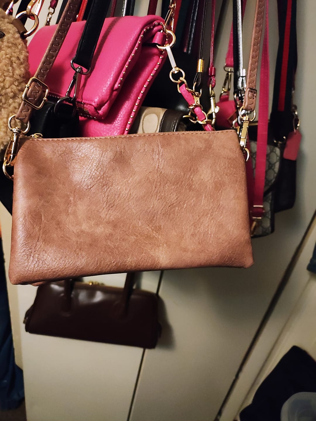 Customer photo review of Riley Vegan Faux Canvas Crossbody