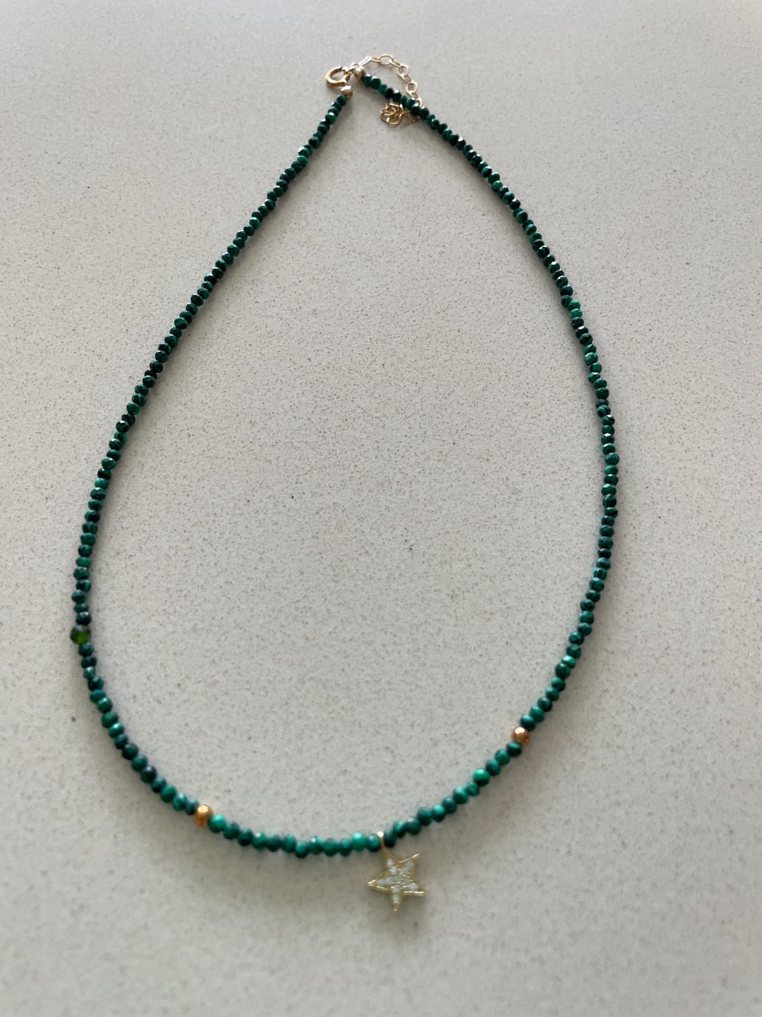 Customer photo review of Malachite Mini Charm Chokers