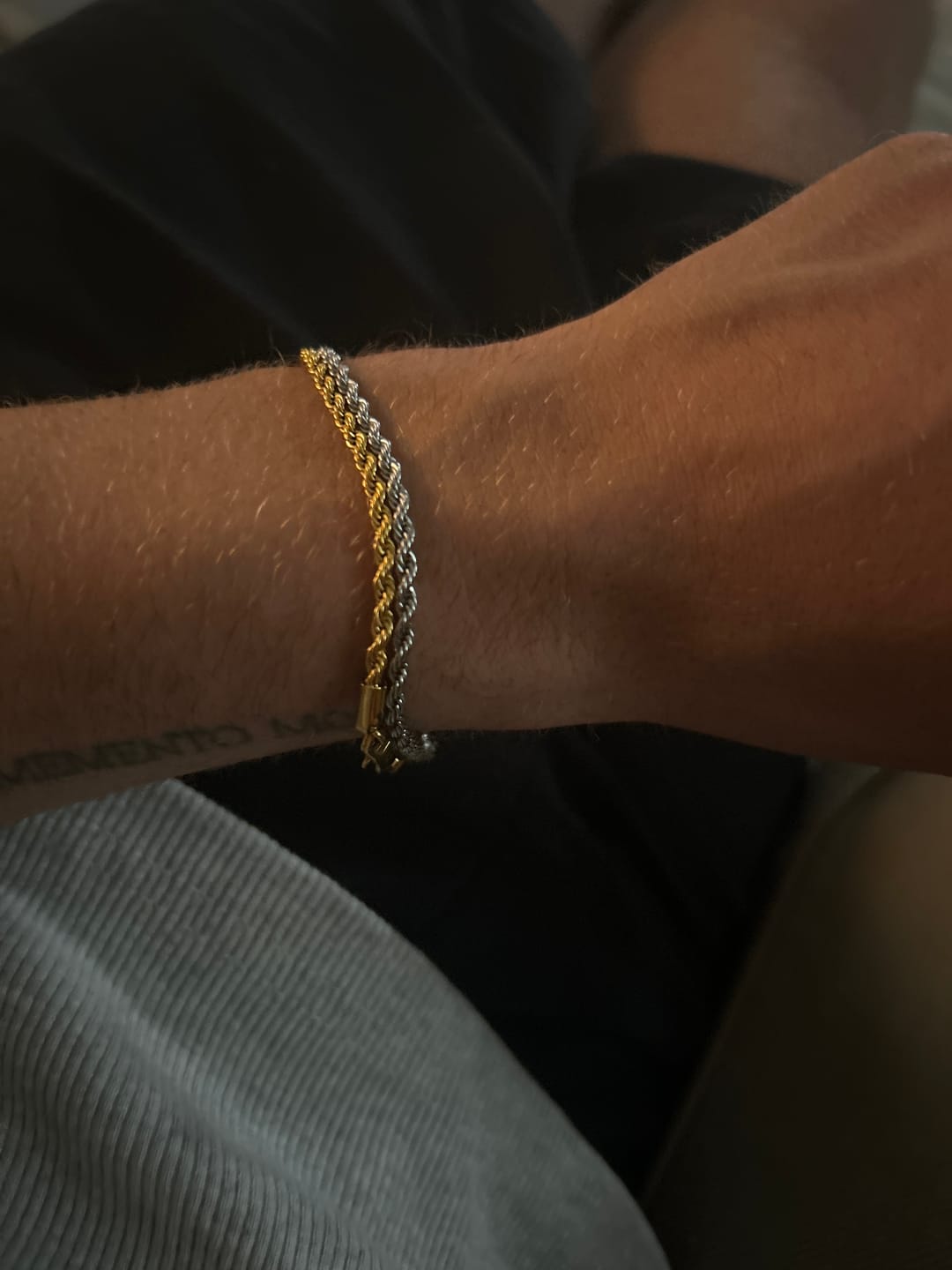 Customer photo review of CLEAN ROPE BRACELET. - 3MM 18K GOLD