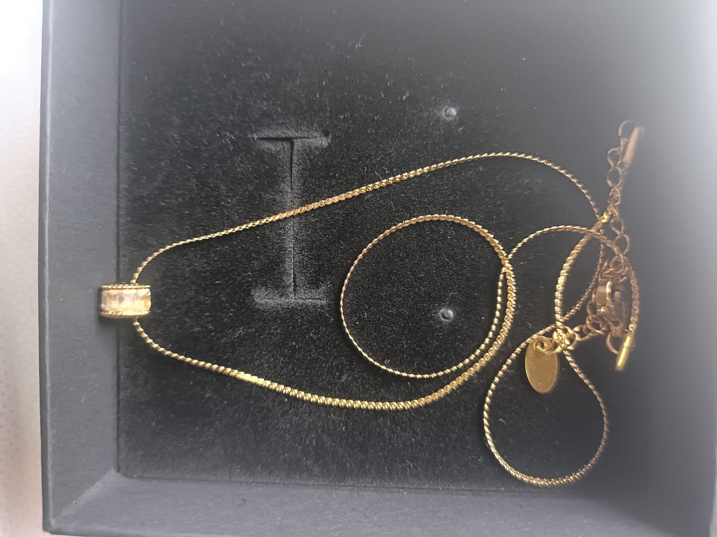 Customer photo review of Mila White Bead Necklace