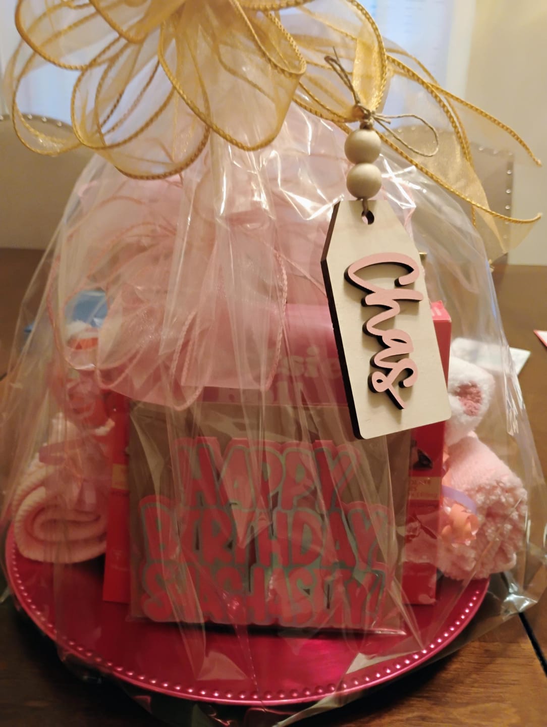 Customer photo review of Beaded Wooden Name Tag