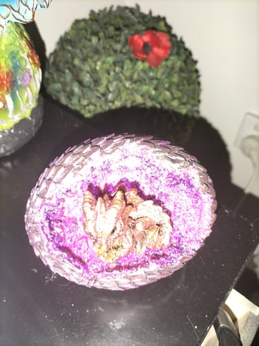 Customer photo review of Baby Dragon Crystal Egg LED Light Night Lamp