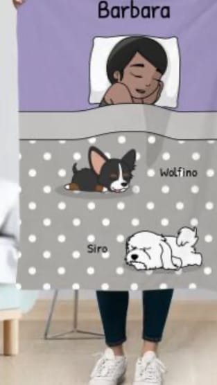 Customer photo review of Tempo di coccole con gli animali domestici (Singolo) - Plaid personalizzato