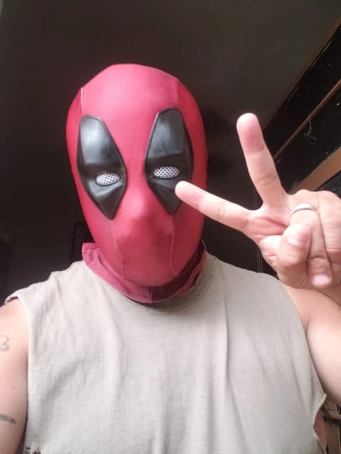 Customer photo review of SpideyJunky™ Deadpool Mask