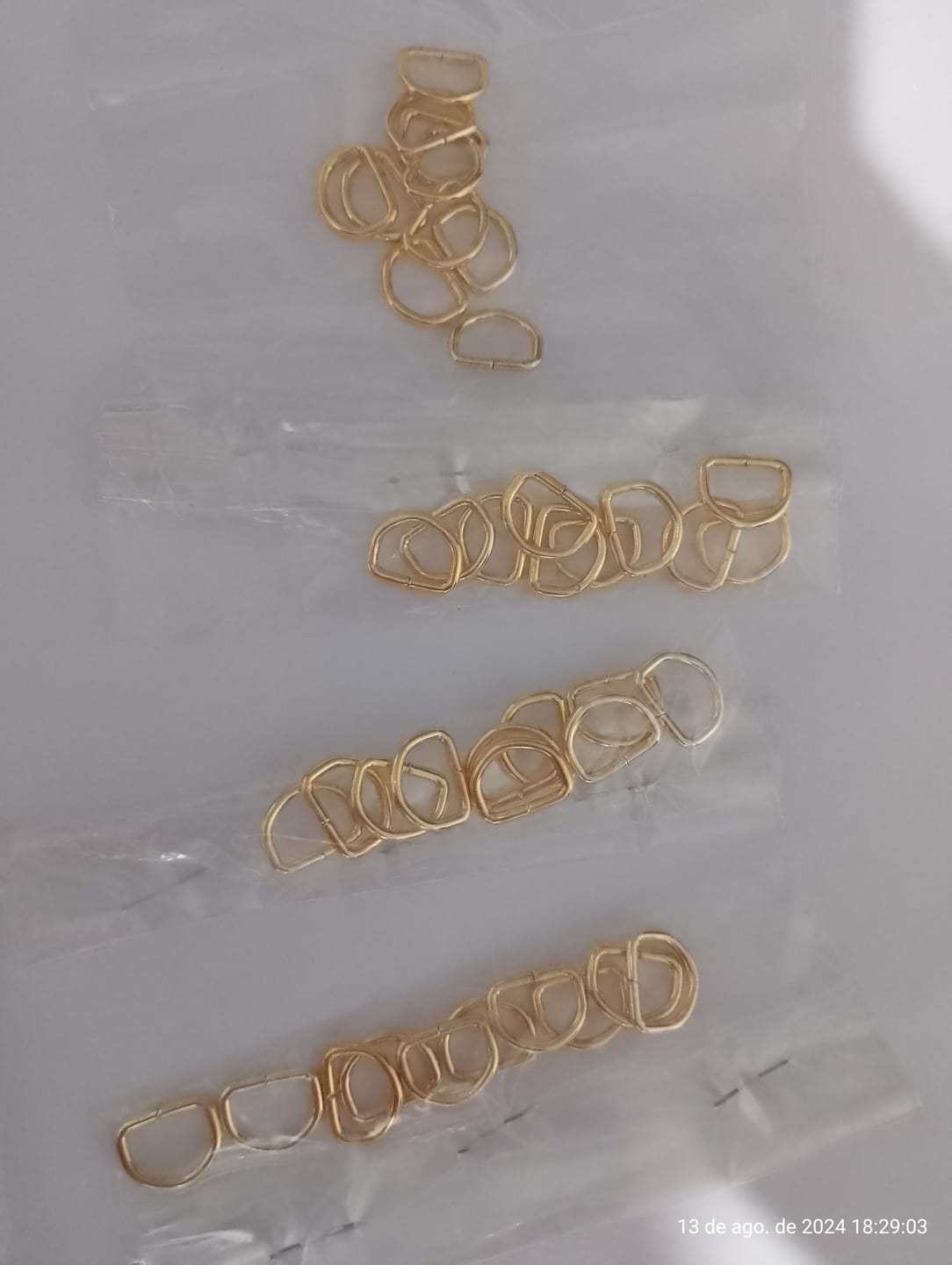Customer photo review of MEIA ARGOLA 10MM AR.1.7 VERNIZ CATAF. DOURADO 10 PEÇAS