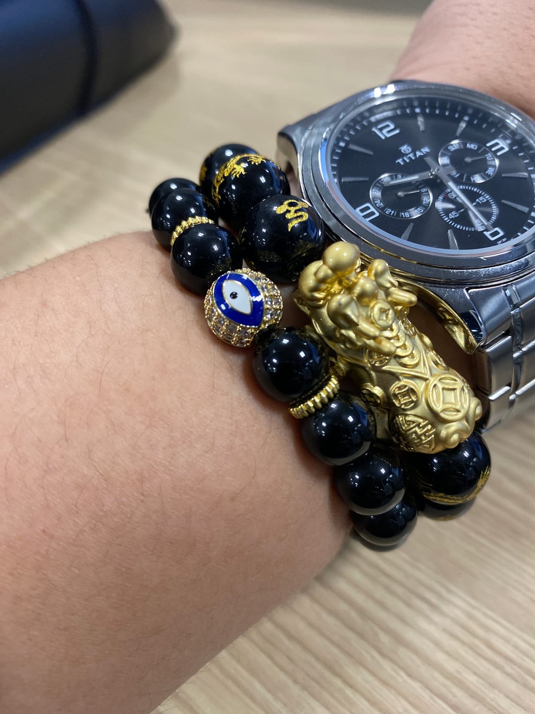 Customer photo review of Evil Eye Bracelet for Positive Energies, Good Luck, Good Karma & Protection