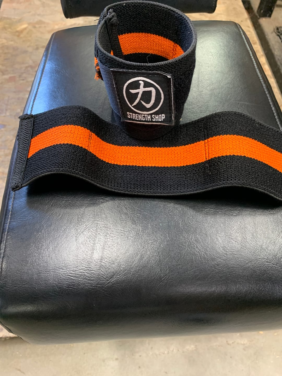 Customer photo review of Stiff Wrist Wraps - Black/Orange - USPA & IPF Approved