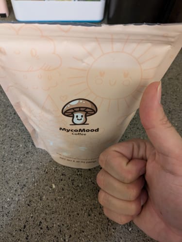 Customer photo review of MycoMood Mushroom Coffee Starter Kit - 60 Servings