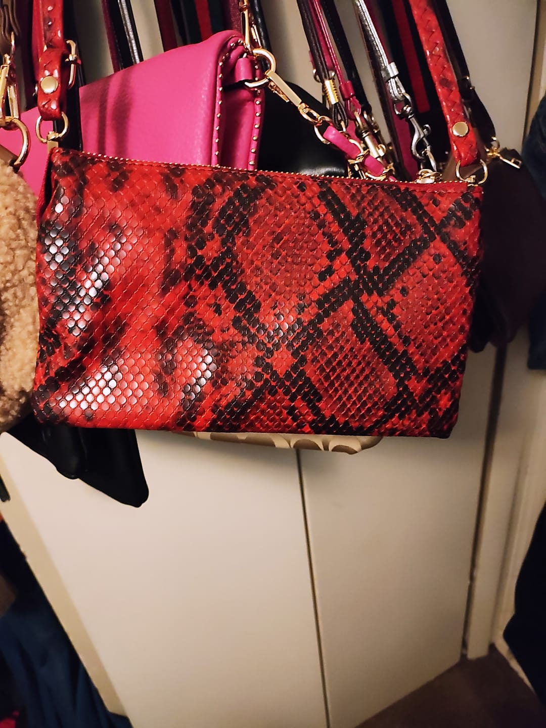 Customer photo review of Riley Vegan Snake Crossbody