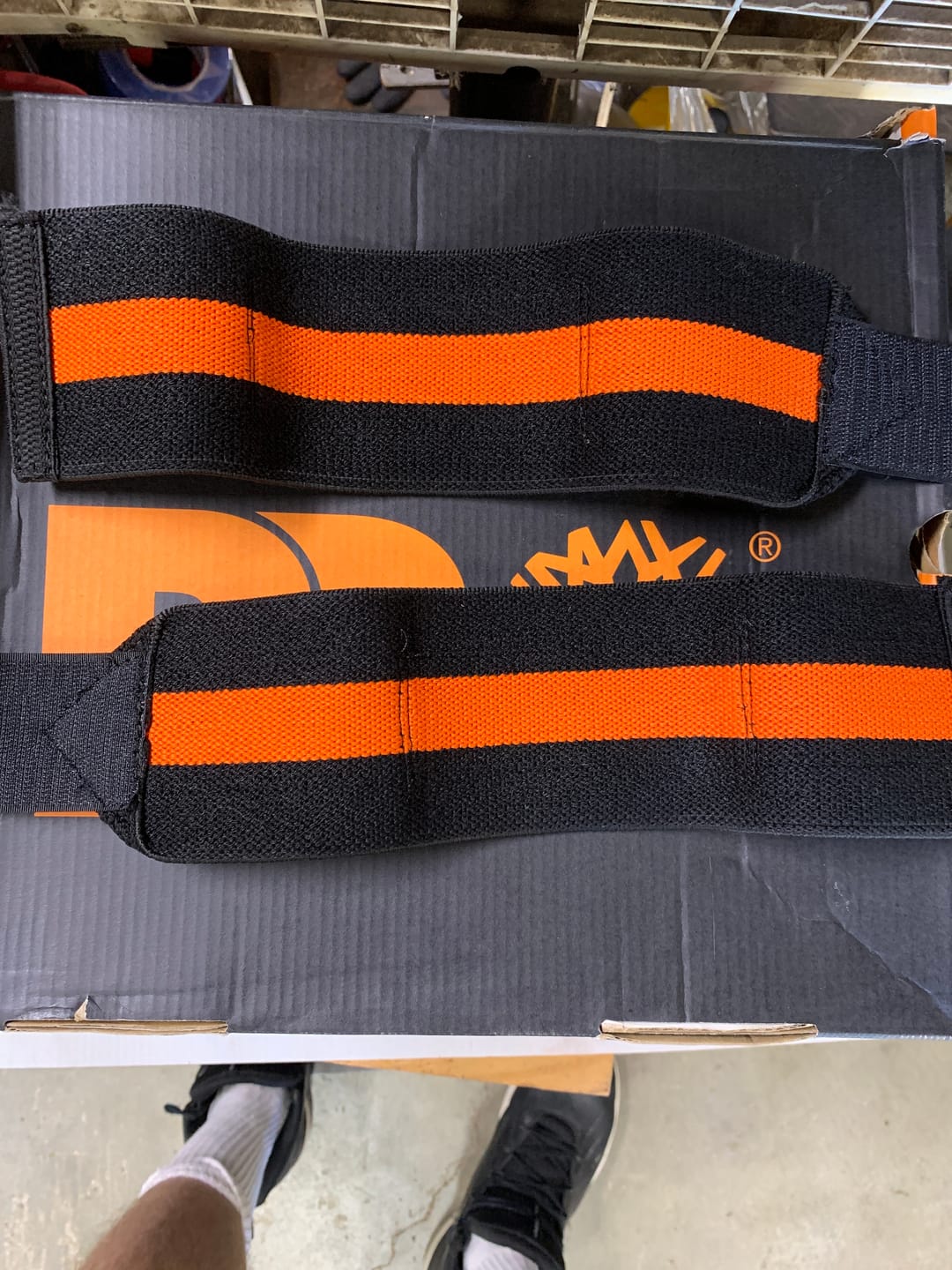 Customer photo review of Stiff Wrist Wraps - Black/Orange - USPA & IPF Approved