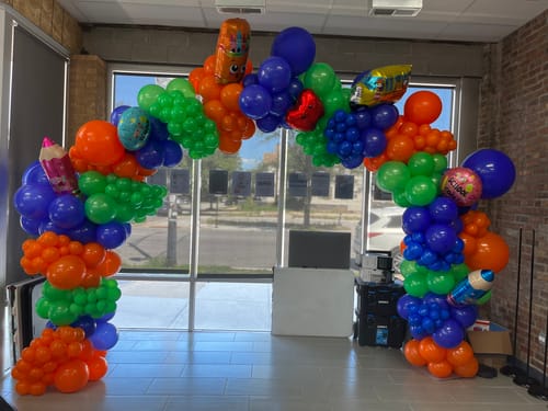 Customer photo review of 10x8 Ft Aluminum Balloon Arch Frame Wedding Arch Stand