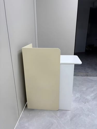 Customer photo review of Small Reception Desk Retail Counter for Checkout Wooden Reception Table