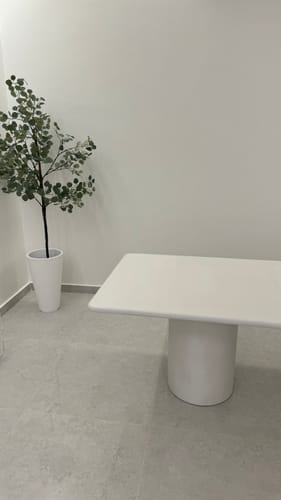 Customer photo review of Alara Off White Micro Concrete Dining Table (4 Sizes)