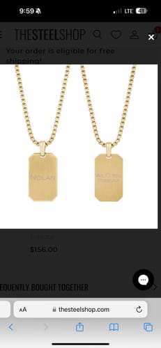 Customer photo review of Matte Modern Dog Tag
