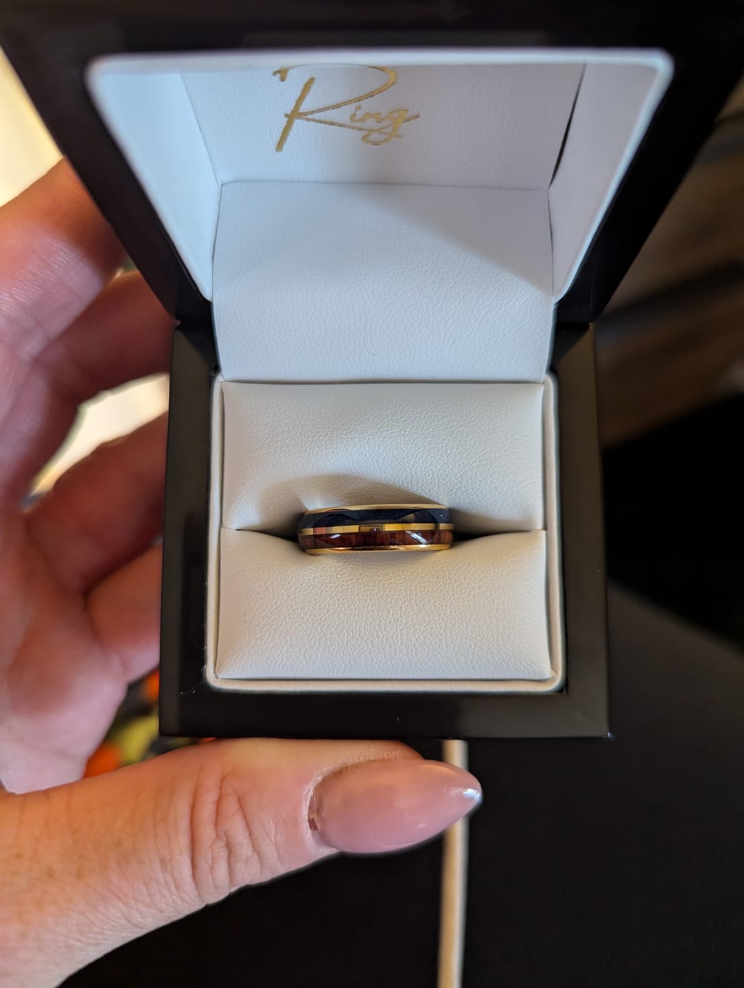 Customer photo review of The Golden Blue 8mm Wonder Ring